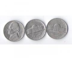 Продам недорого монеты США номиналом 5 центов.