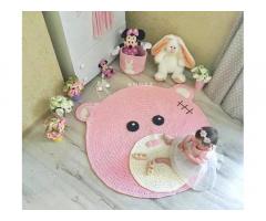 Розовыйковрик-мишка в детскую комнату:)