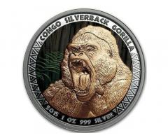 Продам монету :Конго "Горилла". Серебро. Тираж 100 экземпляров в мире.