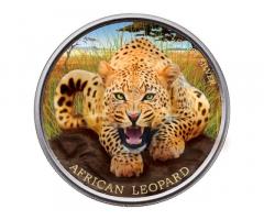 Продам монету :Гана "Леопард". Серебро 999.9 пробы. Тираж 100 экземпляров в мире - Изображение 1/5