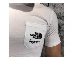 North Face x Supreme T-Shirt Pocket Logo White