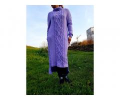 Вязаное платье из 100% итальянской мериносовой шерсти, ручная работа.