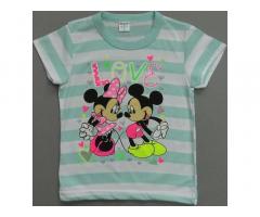 Футболка для девочки 6 лет "Minnie&Mickey Mouse" Бирюзовая